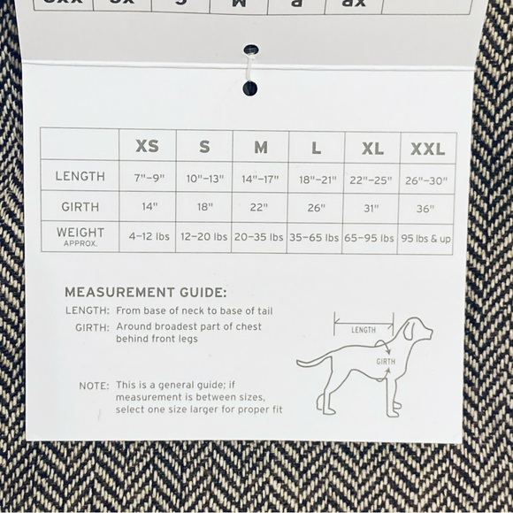 Eddie Bauer Dog Coat Jacket Size M Faux Fur Herringbone Fleece Lined 24” Girth - Picture 8 of 9